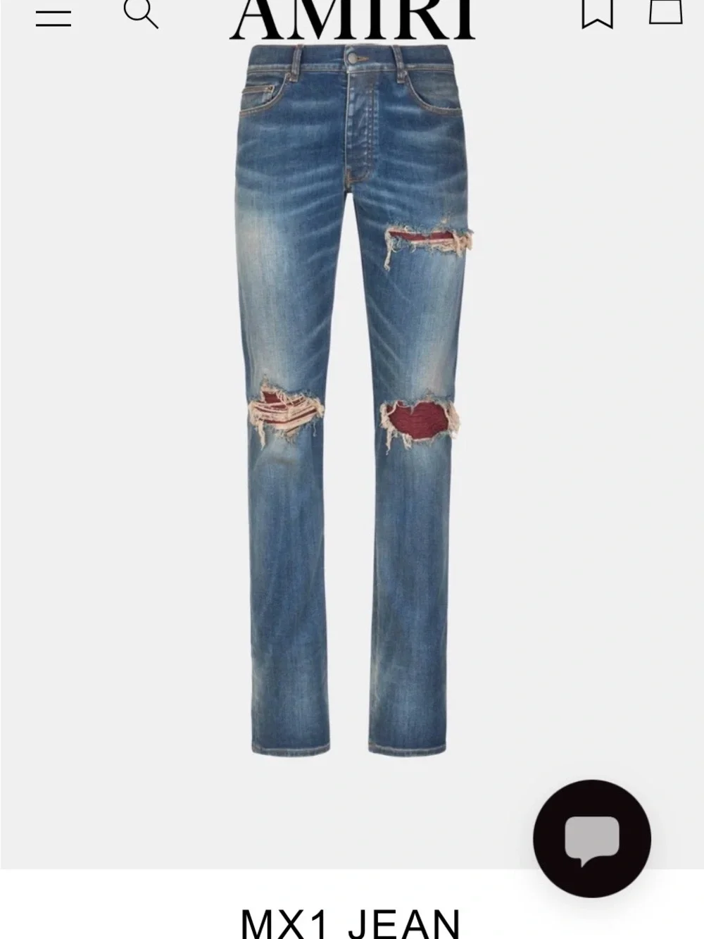 AMIRI MX1 Clay Indigo Red Jeans Men’s 32